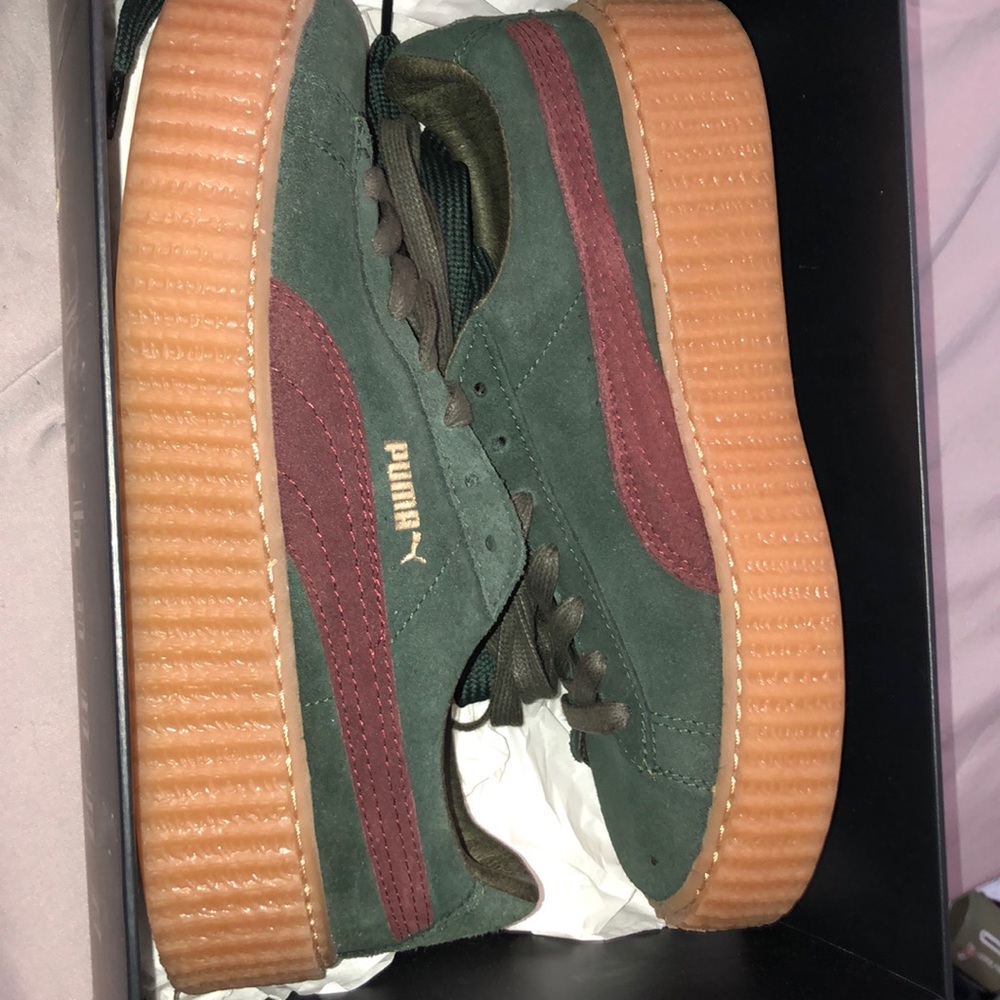 Green Bordeaux puma creepers